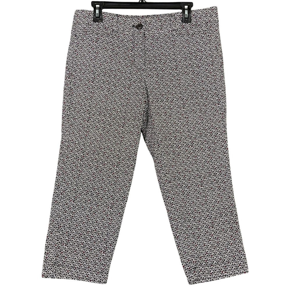 LOFT Pants Cropped Trouser Modern Professional Ditzy Floral Office 2 Weekend 10P